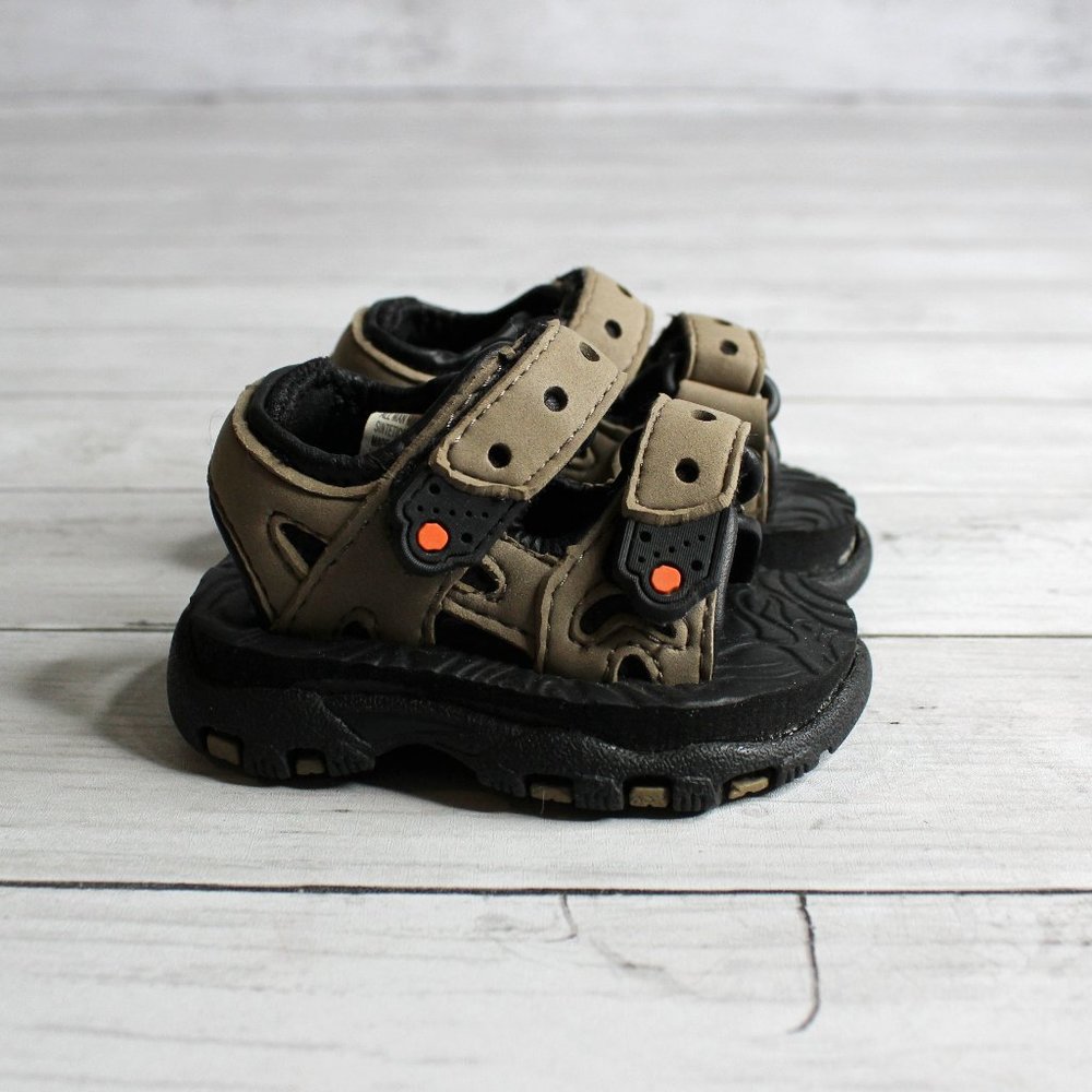 Kid Connection Baby Trail Hiking Sandals Shoes Infant Size 2 Khaki Brown